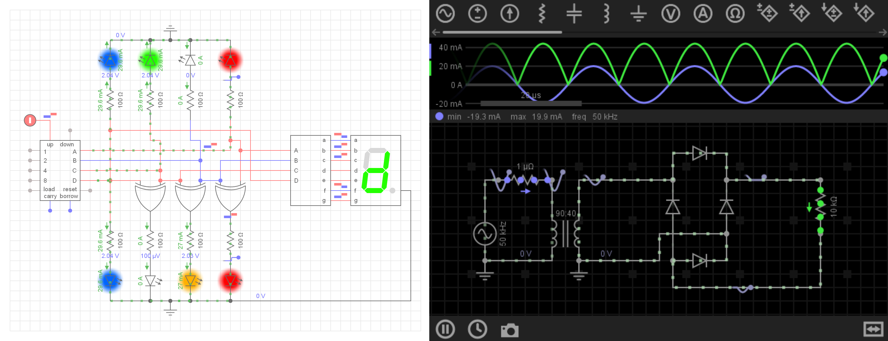 Screenshots of EveryCircuit Online