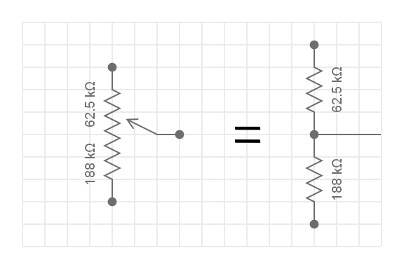 the 2-resistor equivalent of a potentiometer